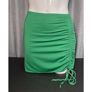 NWT Toluca Green Ruched Swim Skirt - Size Small Bathing Suit Material Tie Side